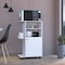 Tuhome Clip Kitchen Cart, Single Door Cabinet, Four Casters, White MLB6771 - alternate 8